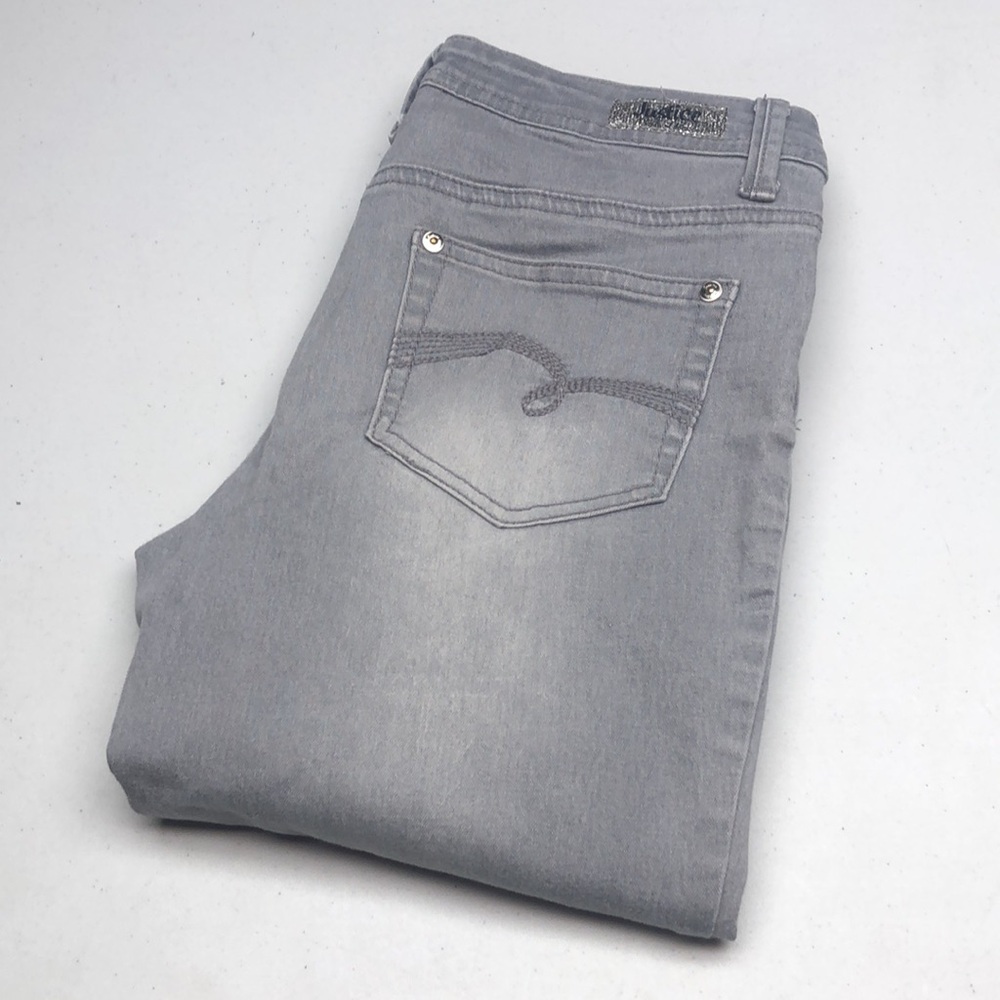 LIKE NEW GIRLS JUSTICE GRAY SIMPLY LOW SKINNY JEANS 16Rx31 ⭐️